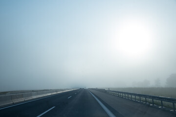 Fototapeta premium driving at A94 highway early in the morning