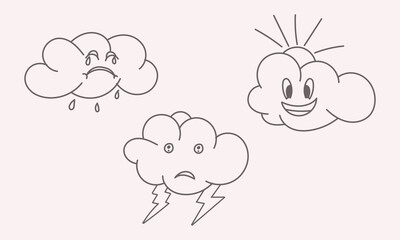 hand drawn illustration of clouds