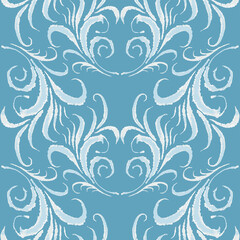 Seamless background from textured white frozen decorative design elements