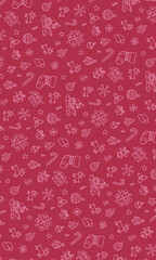 christmas symbols on red paper