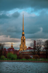 View from the Neva River to the Peter and Paul Fortress in St. Petersburg.