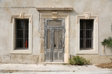 old colored street windows and doors