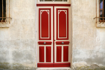 old colored street windows and doors