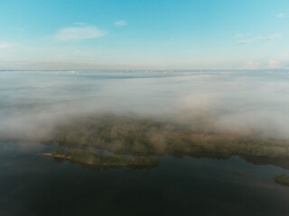 fog over lake