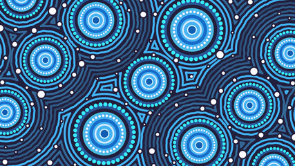 Blue Aboriginal Circle Design - Ready to print