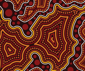 Aboriginal dot design vector background