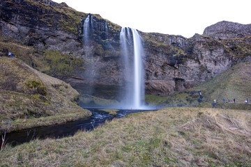 Island, Wasserfall, Skogafoss, fließend, Winter
