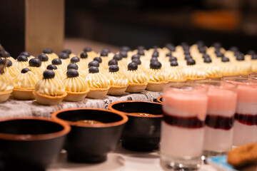  Catering at a luxury event with assortment of desserts