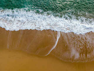 Sea waves on the beach in the morning