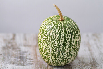 A kind of green marbled pumpkin