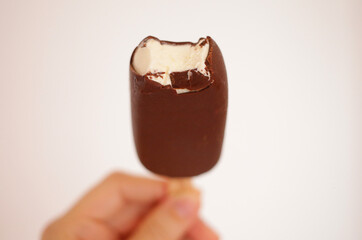 Chocolate and vanilla delicious ice cream popsicle 