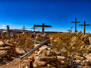 Old graves in Terlengua Ghost Town in South Texas