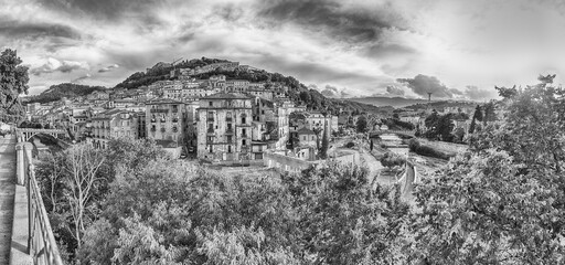 Panoramic view of the Old Town of Cosenza, Calabria, Italy