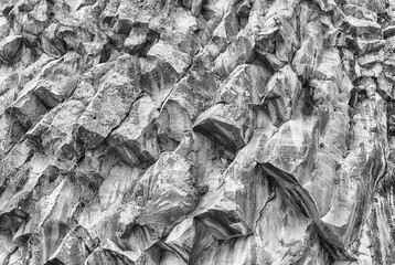 Texture of volcanic stones at the Alcantara Gorges, Sicily, Italy