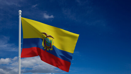 Ecuador flag, waving in the wind - 3d rendering
