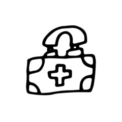 first aid kid drawing illustration vector