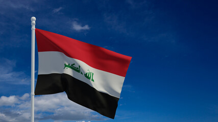 Iraq flag, waving in the wind - 3d rendering