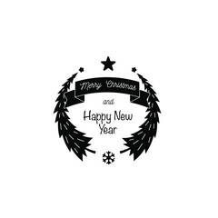 Christmas icon. Element for New Year's design, 2022 year. Greeting card template. Vector illustration, Isolated on white background.