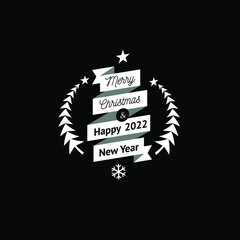 Christmas icon. Element for New Year's design, 2022 year. Greeting card template. Vector illustration.