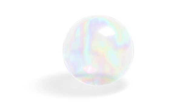 Blank transparent soap bubble mockup, looped rotation