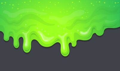 Liquid slime background. Cartoon green drip goo mucus glitter texture backdrop, gooey liquid drop, falling poison blob, bright sparkle wallpaper