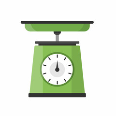 Kitchen measuring device isolated on white background.  Food weight scale. Kitchen utensils. Vector stock