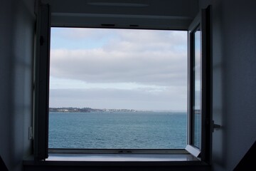 The atlantic sea from a window. 