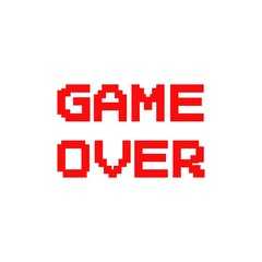 Fototapeta premium pixel message game over, vector texture