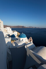 Fototapeta premium Church of the Resurrection of the Lord at Oia village on Santorini island, Greece