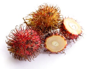 fropical fruits rambatan Nephelium lappaceum close up