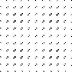 Square seamless background pattern from geometric shapes. The pattern is evenly filled with big black zodiac sagittarius symbols. Vector illustration on white background