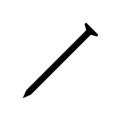 Nail icon. Black silhouette. Side view. Vector simple flat graphic illustration. The isolated object on a white background. Isolate.