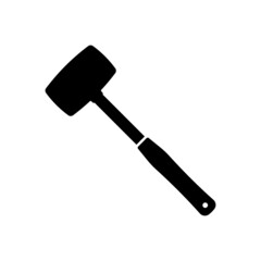 Mallet icon. Black silhouette. Side view. Vector simple flat graphic illustration. The isolated object on a white background. Isolate.
