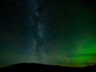 Milchstraße, Polarlichter,  Nordlichter, Sterne, Island, Himmel, Sternenhimmel, Milchstraße mit Polarlichter, Milchstraße und Polarlichter, Aurora borealis, Milchstraße und Aurora borealis, Weltall 