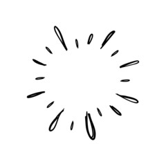 Obraz premium Star burst doodle design. Hand drawn sunburst. Shine light lines and sparks.