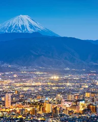Store enrouleur occultant sans perçage Mont Fuji Kofu, Japan skyline with Mt. Fuji