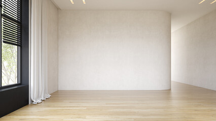 Empty modern interior room 3d illustration