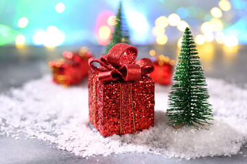 Christmas present on the christmas tree.