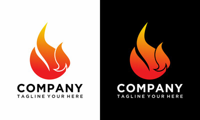 Fire Flame Fire Logo design vector template drop silhouette. Creative Droplets Burning Elegant Fire Logotype Fire Logo icon concept. on a black and white background.