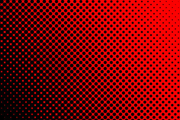 Trame dégradée pointillé noir fond rouge - obrazy, fototapety, plakaty