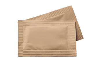 blank paper packaging foil sachet isolated