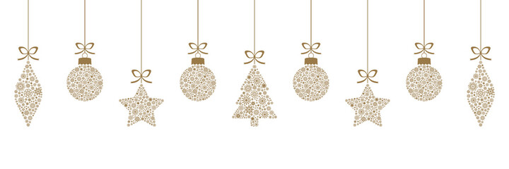 Christmas Ornament. Golden Hanging Decoration. Vector Illustration