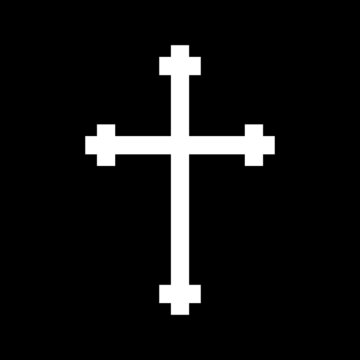 Christian cross icon isolated on dark background