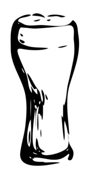 black and white beer glass clip art preview