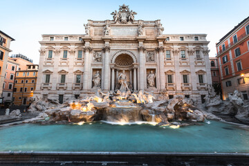 Fototapeta na wymiar View of Fontana di Trevi fountain, in Roma, Lazio, Italy..