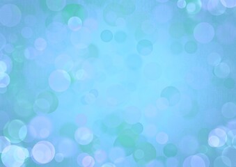 Fabulous shiny banner, delicate turquoise blue background, painted in bokeh style