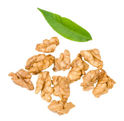 Walnuts isolated on white background, clipping path, top view