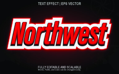 Naklejka na ściany i meble northwest text effect with red glow