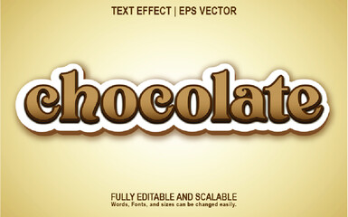 Chocolate text effect with brown color