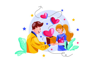 Giving Back Illustration concept. Flat illustration isolated on white background.